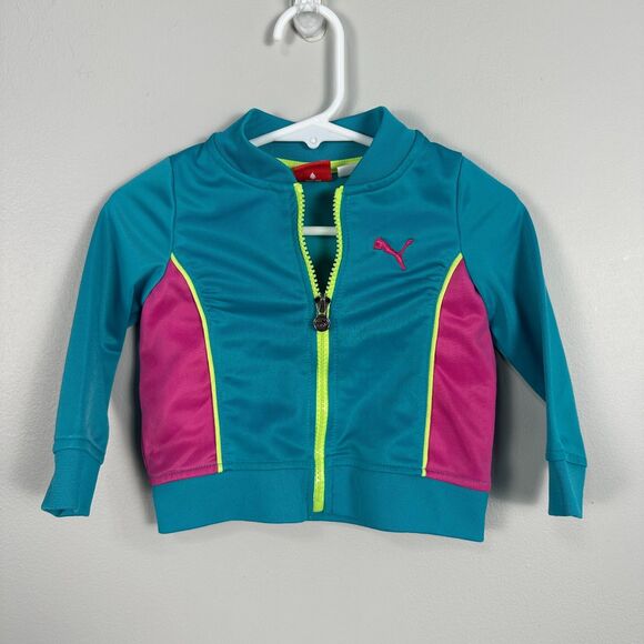 PUMA Other - Puma Baby Girl 12 Months Zip Up Jacket Sweatshirt Blue Pink